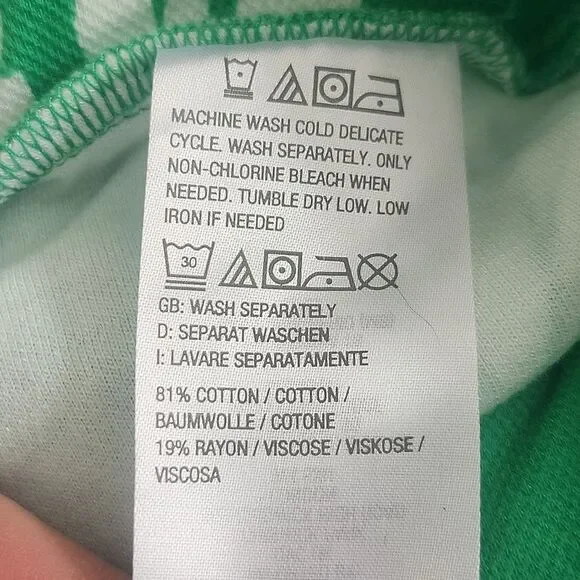 Belle By Kim Gravel Green & White Tropical Flare Capri Pants, XLP - Picture 10 of 11